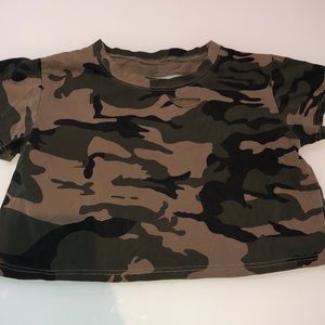 Cropped cut camp top.